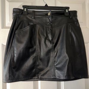 LEATHER BLACK MINI SKIRT BRAND NEW
